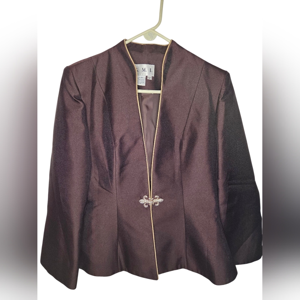 GMI Brown Gold Sophisticated Show Elegant Glam Retro Chic Church Size 12